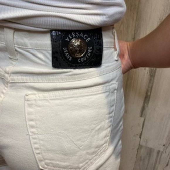 Vintage 90’s Versace Jeans Couture White Jeans - Size 29 - Picture 4 of 16